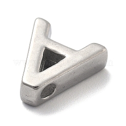 304ステンレススチールチャーム  レターチャーム  文字a  9.5x9x3mm  穴：1.6mm&nbsp;STAS-R138-07P-A
