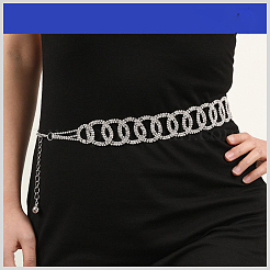 Сплав кристаллов горного хрусталя кольцо звено цепи талии живота для женщин FS-WGB7078-02