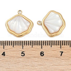 Подвески из натуральной белой ракушки из нержавеющей стали 304&nbsp;STAS-I325-026G