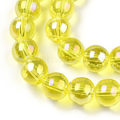 Chapelets de perles en verre transparent électrolytique&nbsp;GLAA-T032-T8mm-AB12