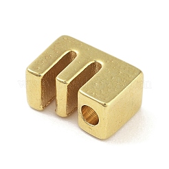 304ステンレスペンダント  24KGP本金メッキ  文字e  8x5.5x4mm  穴：1.6mm&nbsp;STAS-S137-01G-E