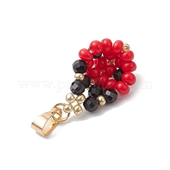 Стеклянные бусины подвески божьи коровки&nbsp;PALLOY-MZ00454