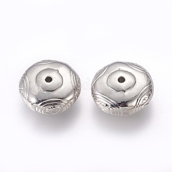 CCBプラスチックビーズ  フラットラウンド  プラチナ  24x11mm  穴：3mm&nbsp;CCB-J031-23P