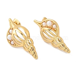 Серьги-гвоздики из нержавеющей стали 304 в форме ракушки&nbsp;EJEW-M073-13G-02