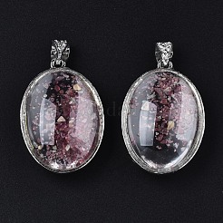 Овальные подвески из прозрачного стекла&nbsp;GLAA-S199-005