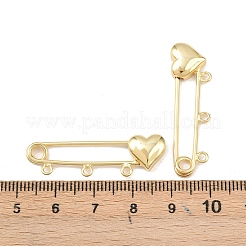 Латунная фурнитура для броши в форме сердца KK-Z132-01G-01