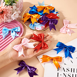 24 шт. 6-цветный бант из полиэстера&nbsp;AJEW-TA0001-64