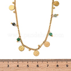 Ожерелья-диски из нержавеющей стали 304 со стразами NJEW-U026-02G