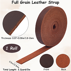 Плоский шнур из воловьей кожи длиной 2 м.&nbsp;AJEW-WH0479-73G-01
