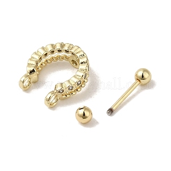 Nasenstecker aus Messing mit klaren Zirkonia in Gestellbeschichtung für Damen und Herren&nbsp;EJEW-C097-23C-G
