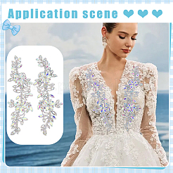 Toppe in stoffa con strass in ottone&nbsp;PATC-WH0031-003S-01