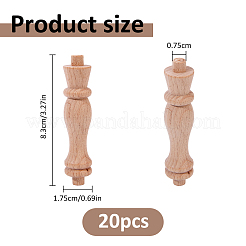 Unfertige hölzerne Balusterspindel&nbsp;WOOD-WH0052-013
