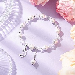 2 bracciale con perle di conchiglia e perline rotonde di vetro&nbsp;BJEW-JB11857