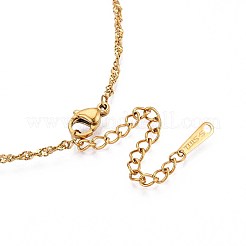 Ожерелья из сингапурской цепочки из нержавеющей стали 304 толщиной 2 мм&nbsp;NJEW-N058-06G