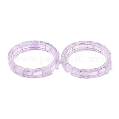 Квадратные браслеты из натуральных аметистов с эластичными бусинами для женщин&nbsp;BJEW-Z149-02B