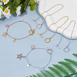24 Stück 3 Farben 304 Edelstahl Kabelketten Armbänder für Frauen&nbsp;BJEW-HS00008