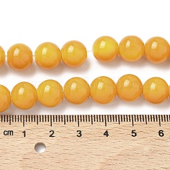 Выпечки расписные стеклянные круглые бусины пряди&nbsp;DGLA-XCP0001-28