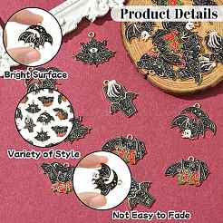 20 Stück 5 Farben Halloween-Legierungs-Email-Anhänger&nbsp;FIND-CJ0002-72