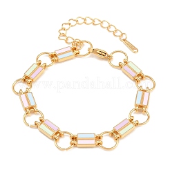 Bracelets en acier inoxydable 304 émaillé à maillons rectangulaires pour femmes&nbsp;SA-CBA065A-06G