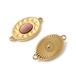 Шармы-подвески из нержавеющей стали 304 с натуральным смешанным камнем в форме овала&nbsp;STAS-F312-13G