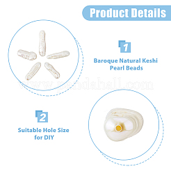 5 perla keshi naturale barocca&nbsp;PEAR-HS0001-08