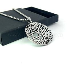 Ожерелья из нержавеющей стали с подвеской в виде звезды Давида и дерева жизни&nbsp;JQ9239