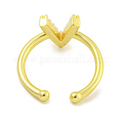 Anneaux de manchette ouverts en laiton plaqué en rack pour femmes&nbsp;RJEW-F162-01G-V