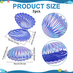 Шкатулки для хранения ювелирных изделий в форме ракушек из перламутрового пластика&nbsp;AJEW-WH0695-138B-01