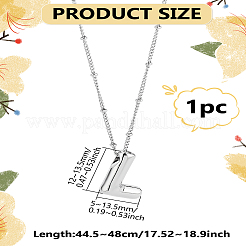 1 cadena de latón con colgantes de letras de aleación.&nbsp;NJEW-LP0001-41L-P