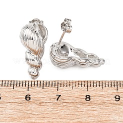 Boucles d'oreilles à clous en laiton conque&nbsp;EJEW-D351-07P