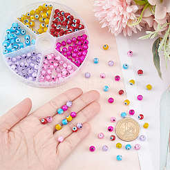 240шт 6 цвета ручной работы сглаз лэмпворк круглая бусина LAMP-NB0001-76A