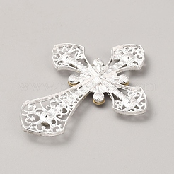 Cabochon incrociati con strass in lega&nbsp;FIND-WH0152-535S