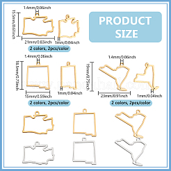 12 шт. 3 стиля 2 цвета подвески из нержавеющей стали 304&nbsp;STAS-PH0006-45
