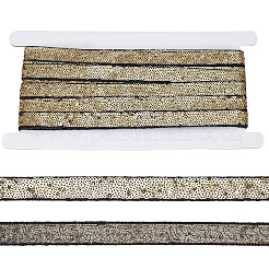 10ヤードのポリエステルスパンコールリボン  洋服アクセサリー  ゴールド  3/4インチ（19.5~20mm）&nbsp;OCOR-CY0004-70C