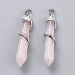 Натуральный розовый кварц большие остроконечные подвески&nbsp;X-G-F696-B13