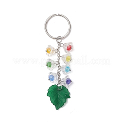 Porte-clés en verre acrylique en forme de feuille d'érable&nbsp;X1-KEYC-TA00037