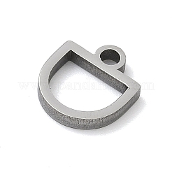 304ステンレススチールチャーム  半円  ステンレス鋼色  11x10x1.5mm  穴：2mm&nbsp;STAS-P433-13A-P