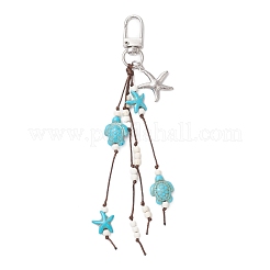 Подвески в виде морской звезды и черепахи из искусственной бирюзы и нержавеющей стали 304&nbsp;HJEW-TA00442