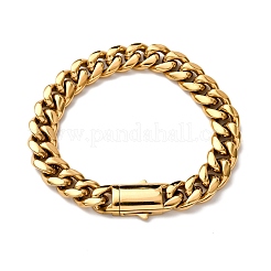 Браслеты из кубинских цепей из нержавеющей стали 304 для унисекс BJEW-K283-02C-G