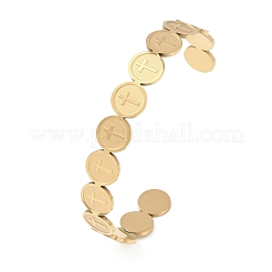 201 bracelets manchettes en acier inoxydable pour femmes&nbsp;BJEW-T024-01B-G