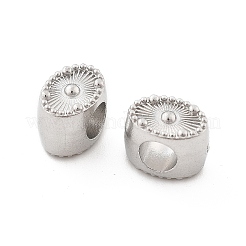 304ステンレススチールヨーロピアンビーズ  大きな穴ビーズ  ステンレス鋼色  オーバル  10x7x7.5mm  穴：4mm&nbsp;STAS-M112-03P-04