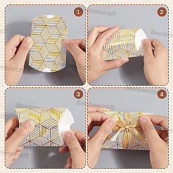 40 комплект 2-х цветных картонных коробок для конфет с принтом в виде подушек и бумаги&nbsp;CON-BBC0001-13A