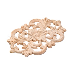 Artisanat d'applique onlay sculpté en bois de caoutchouc&nbsp;AJEW-L080-02