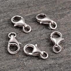 ロジウムメッキ 925 スターリングシルバー カニカン  プラチナ  10x7x3mm  穴：2.7mm  約200個/100g&nbsp;H191-10mm-P