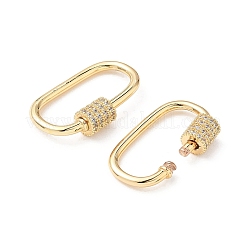 Латунь микропаве прозрачный кубический цирконий винт карабин брелоки KK-Z118-06G-05