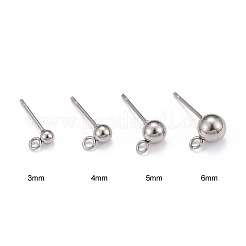 Не тускнеющий 40 шт 4 стиля 202 нержавеющая сталь шариковая фурнитура для сережек-гвоздиков&nbsp;STAS-LS0001-13P