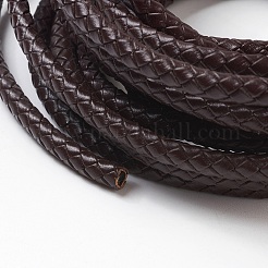 Плетеный кожаный шнур с сердечником&nbsp;WL-F009-B01-5mm