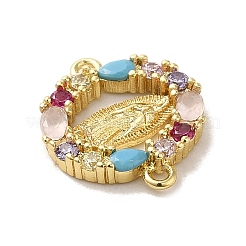 Подвески из латуни с паве из цветного кубического циркония&nbsp;KK-M278-02B-G