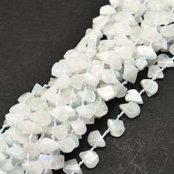 Необработанные грубые натуральные радужные бусины из лунного камня нити G-E576-18