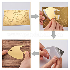 3 комплект 3 акриловых зеркальных настенных наклеек в виде рыб&nbsp;DIY-CF0001-02A